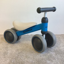 Banmax Toddler 4 Wheel Starter Balance Bike in Blue & Grey