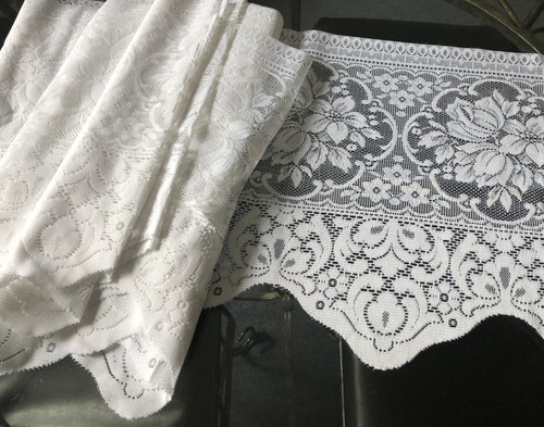 Vintage white floral scroll