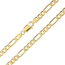 9ct Gold 22 inch Figaro Chain / Necklace - 5mm Width - UK Hallmarked