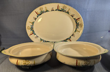 Vintage Soho Pottery Ambassador Ware, Art Deco design 1x Large Platter 2x Tureen