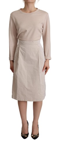 Peserico dress beige wool - beige, long