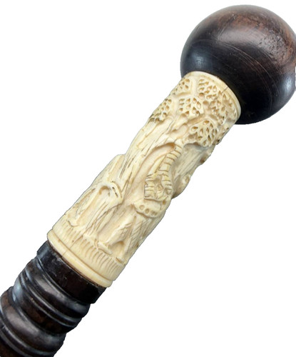 Antique walking stick cane - walking,