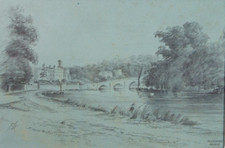 Original Pencil drawing, 'Richmond Bridge', Mid 19th Century