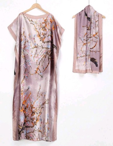Pink floral summer kaftan - pink,