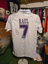 RAUL SIGNED REAL MADRID SHIRT JERSEY SPAIN COA **AMAZING ITEM** L