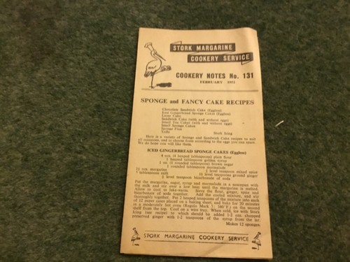 Stork margarine cookery - margarine,
