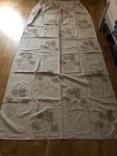 Beige floral cotton curtains used