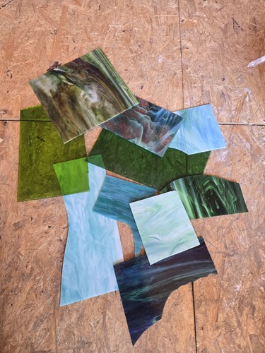 Stained glass offcuts - offcuts, assorted