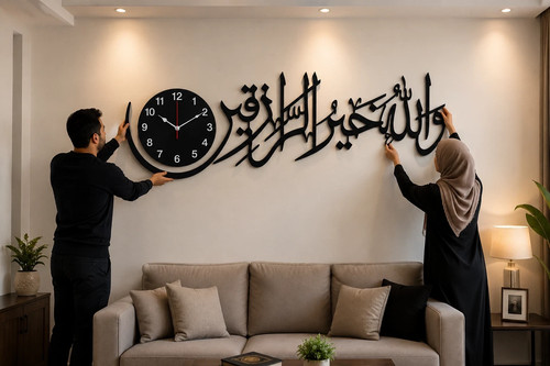 Islamic wall clock acrylic - wall,