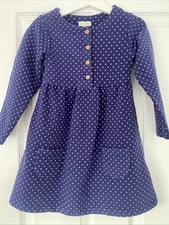 JoJo Maman Bebe Girls Spotty Dress Age 5-6 Years