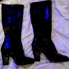 Clarks Patent Leather Knee High Boots zipped Size 5 New but no box