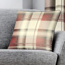 Fusion BALMORAL Blush Pink Tartan 100% Cotton Curtains & Cushions
