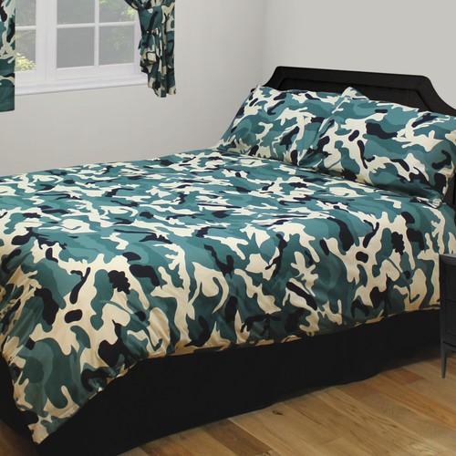 Camo green bedding curtains - camo,