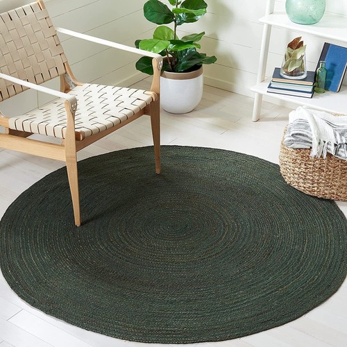 Round rug jute braided - round,