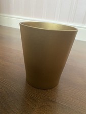 Vintage Scheurich West German Pottery Plant Pot Planter Gold Tapered Mid Century