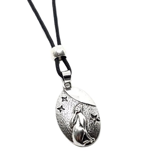 Moon gazing hare necklace - gazing,