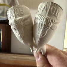 Antique RAOB BUFFALOS clay Pipes X 2