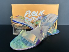 Iridescent Perspex Block Heel