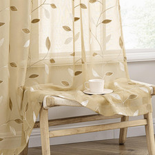 Beige Sheer Curtains 2 Panels