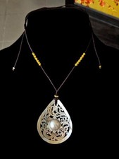 Mabe Pearl Carved Lacy Pear
