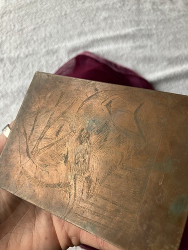 Vintage copper etching - copper,
