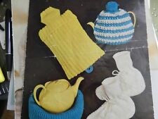 Knitting Pattern Hot Water Bottle Cover, Teapot Cosy and Nest, Bed Socks DK