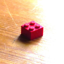 Vintage Lego Red 2 X 2 x 1 High Stud Basic Building Block