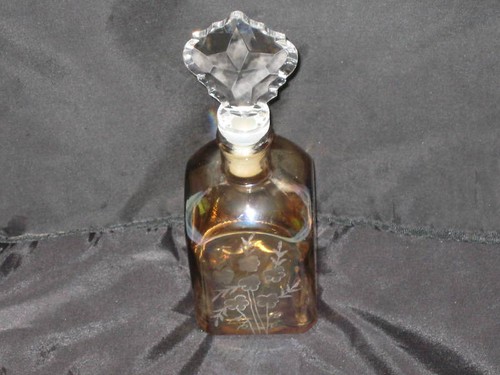 Engraved topaz crystal - topaz, bottle