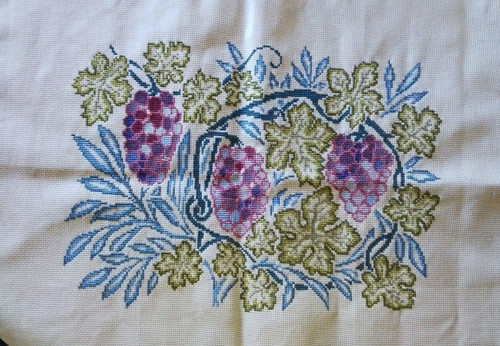 Completed cross stitch grape - completed,