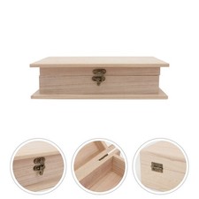 1pc Wooden Storage Box Document Storage Container File Box for Home (Wood)