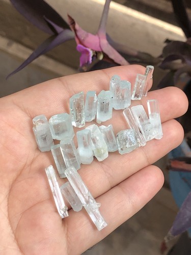 Raw aquamarine crystals - raw,