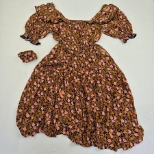 OLIVER BONAS Dress 12 Black Women’s Viscose Floral Short Sleeve Belt