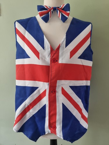 Union jack waistcoat bow tie - jack,