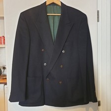 PRINCIPLES Mens 44R JACKET Blazer Cashmere Wool Blend Black Double Breasted 90s