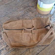 Huge Buffalo Hide Tan Barrel Holdall Bag Leather