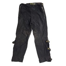Barbour Vintage Waxed Motorcycle Trousers Black Two Crest Men's W34 L29