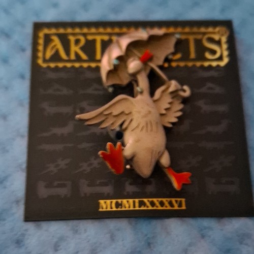 Winged bird brooch pin - brooch,