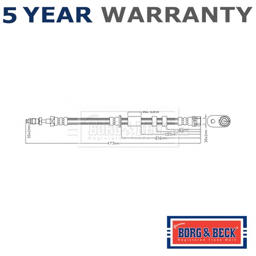 Borg beck front brake hose - &,