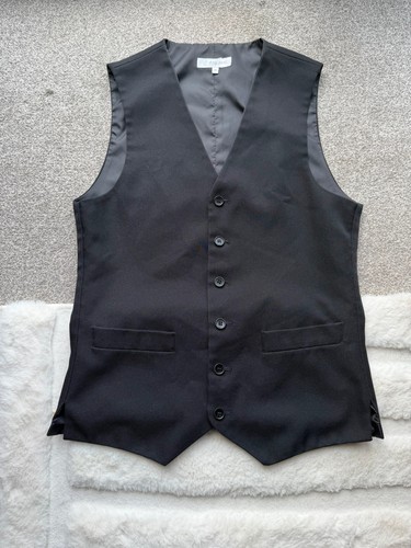 Black button waistcoat - black,