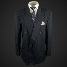 VTG Men’s Jacket Blazer 38R Double Breasted Textured Viscose Blend 80’s Italian