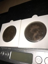 Two old penny coins British 