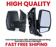 Ford Transit Custom 2012-2019 Black Manual Wing Door Mirror Drivers Side Right