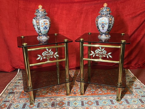 Pair italian designer brass - italian,