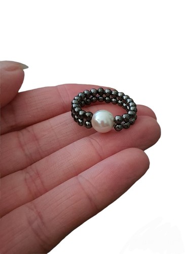 Stacking stretch beaded black - stacking,