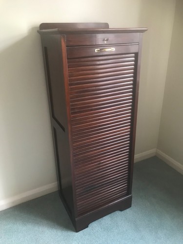 Antique mahogany tambour nine
