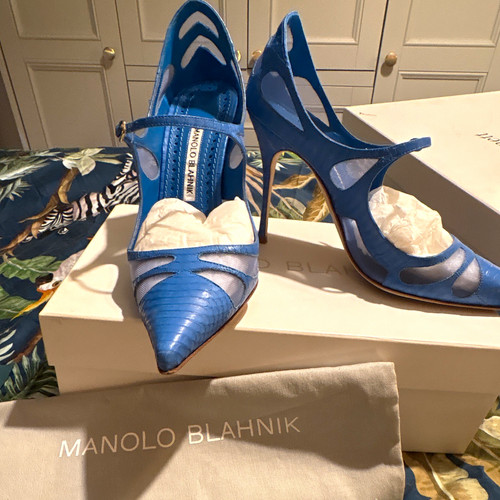 Manolo blahnik blue - blue, leather