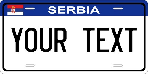 Serbia blue license plate - serbia,