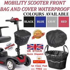 Mobility Scooter Front Basket Bag Liner & Rain Cover Waterproof Black Grey Blue