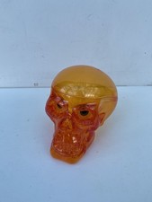 Orange plastic fillable skull - orange,