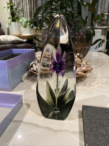 Crystal clear floral plaque - clear,